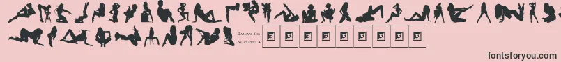 Police DarriansSexySilhouettes4 – polices noires sur fond rose