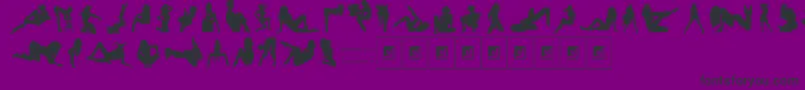 フォントDarriansSexySilhouettes4 – 紫の背景に黒い文字