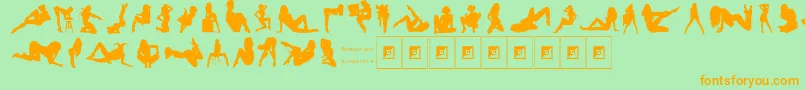 En savoir plus sur la police DarriansSexySilhouettes4 Police DarriansSexySilhouettes4 – polices orange sur fond vert