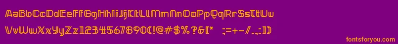 NeonclipperNormal-Schriftart – Orangefarbene Schriften auf violettem Hintergrund