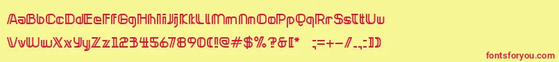 NeonclipperNormal Font – Red Fonts on Yellow Background