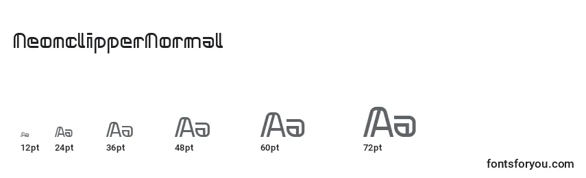 NeonclipperNormal Font Sizes