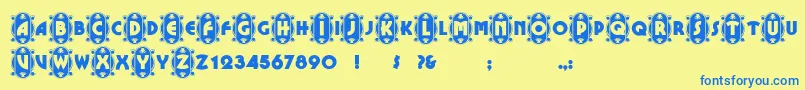 Cameoappearance Font – Blue Fonts on Yellow Background