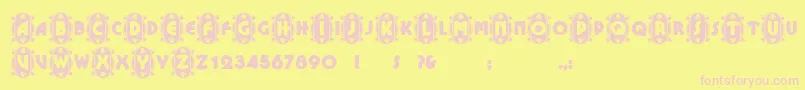 Cameoappearance Font – Pink Fonts on Yellow Background