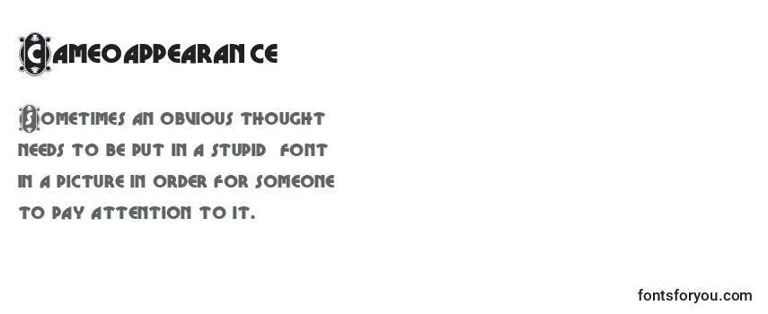 Review of the Cameoappearance Font