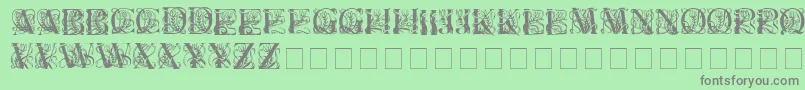 Elzeviercaps Font – Gray Fonts on Green Background