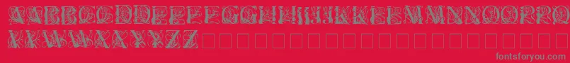 Elzeviercaps Font – Gray Fonts on Red Background