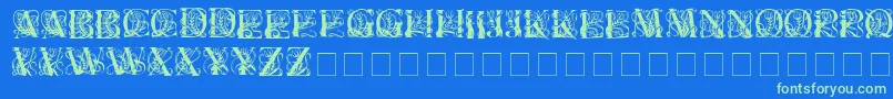 Elzeviercaps Font – Green Fonts on Blue Background