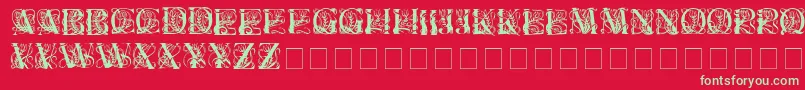 Elzeviercaps Font – Green Fonts on Red Background