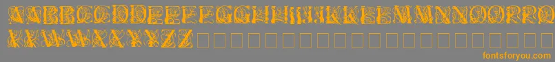 Elzeviercaps Font – Orange Fonts on Gray Background