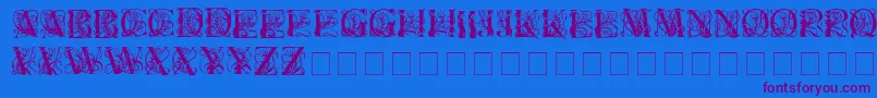 Elzeviercaps Font – Purple Fonts on Blue Background