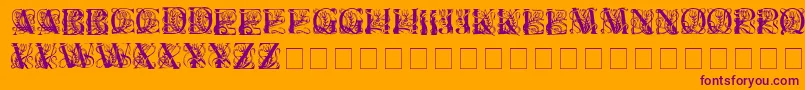 Elzeviercaps Font – Purple Fonts on Orange Background