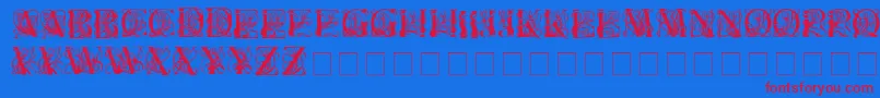 Czcionka Elzeviercaps – czerwone czcionki na niebieskim tle