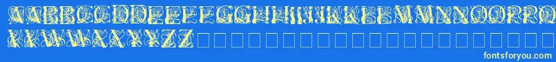 Elzeviercaps Font – Yellow Fonts on Blue Background