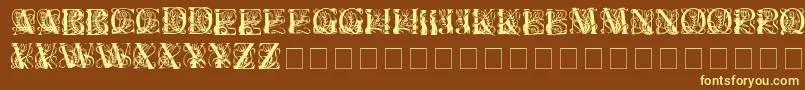 Elzeviercaps Font – Yellow Fonts on Brown Background