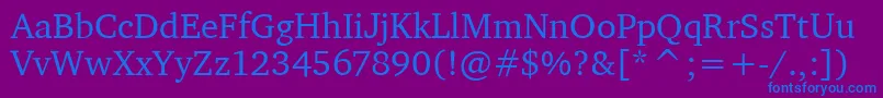 CharterItcRegular Font – Blue Fonts on Purple Background