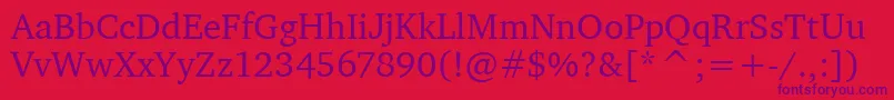 CharterItcRegular Font – Purple Fonts on Red Background