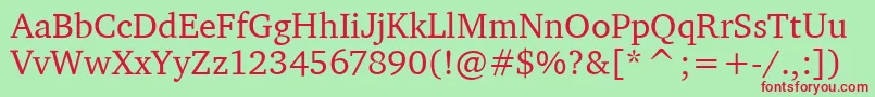 CharterItcRegular Font – Red Fonts on Green Background