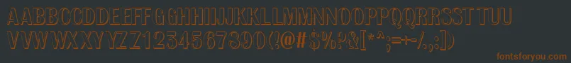 AlbioIc-Schriftart – Braune Schriften auf schwarzem Hintergrund