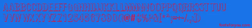 AlbioIc Font – Red Fonts on Blue Background