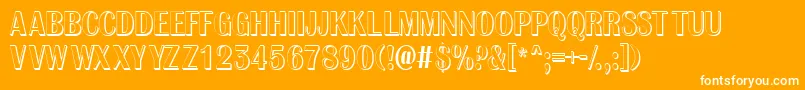 AlbioIc-Schriftart – Weiße Schriften auf orangefarbenem Hintergrund