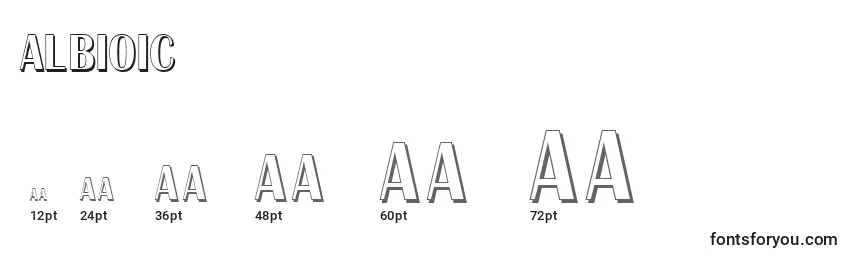 Размеры шрифта AlbioIc