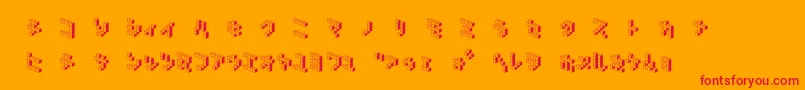 CubicblockNkS Font – Red Fonts on Orange Background