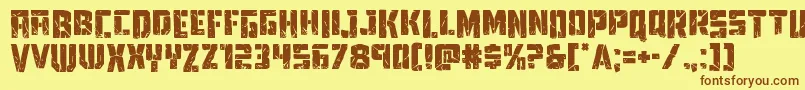 Towerruinsdrop Font – Brown Fonts on Yellow Background