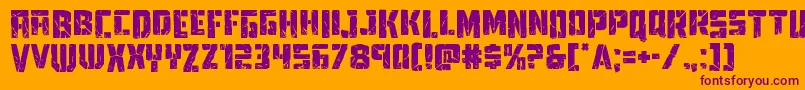 Towerruinsdrop Font – Purple Fonts on Orange Background