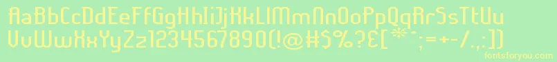 LadyIceExpanded Font – Yellow Fonts on Green Background