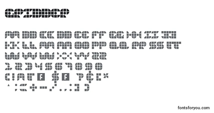 Шрифт Gridder – алфавит, цифры, специальные символы
