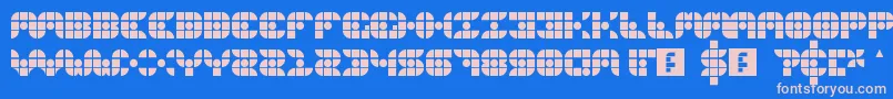 Gridder Font – Pink Fonts on Blue Background