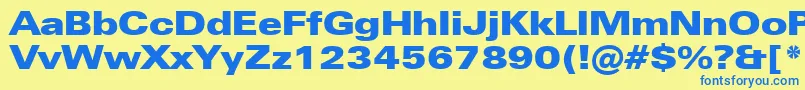 ZurichUltraBlackExtendedBt Font – Blue Fonts on Yellow Background