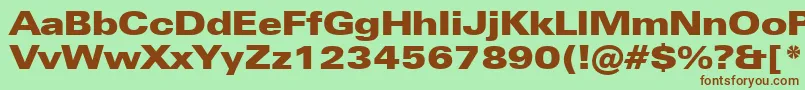 ZurichUltraBlackExtendedBt Font – Brown Fonts on Green Background