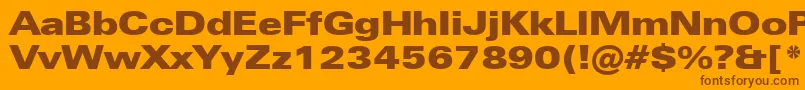 ZurichUltraBlackExtendedBt Font – Brown Fonts on Orange Background