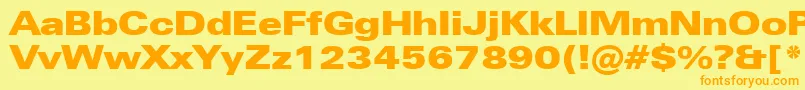 ZurichUltraBlackExtendedBt Font – Orange Fonts on Yellow Background