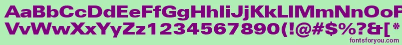 ZurichUltraBlackExtendedBt Font – Purple Fonts on Green Background