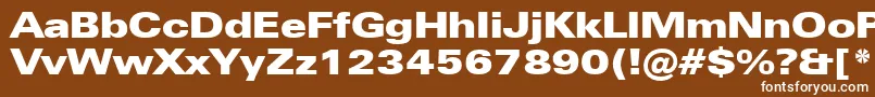 ZurichUltraBlackExtendedBt Font – White Fonts on Brown Background