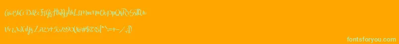 Druchilla Font – Green Fonts on Orange Background