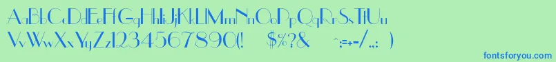 Uppereastside Font – Blue Fonts on Green Background