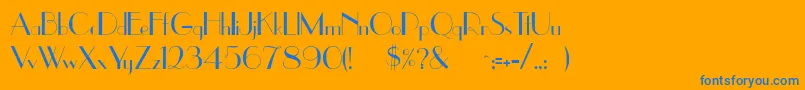 Uppereastside Font – Blue Fonts on Orange Background