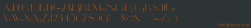 Uppereastside-fontti – ruskeat fontit mustalla taustalla