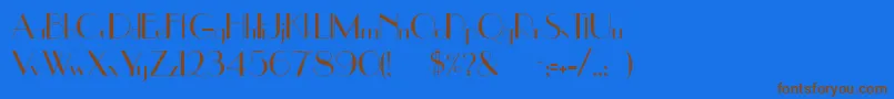 Uppereastside Font – Brown Fonts on Blue Background