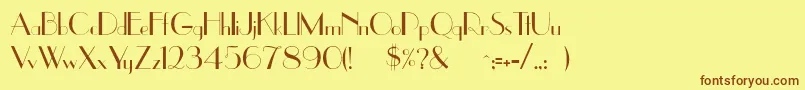Uppereastside Font – Brown Fonts on Yellow Background