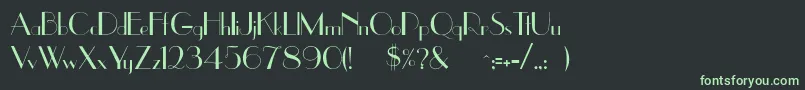 Uppereastside Font – Green Fonts on Black Background