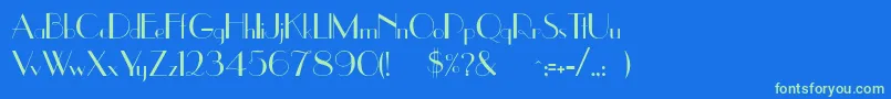 Uppereastside Font – Green Fonts on Blue Background