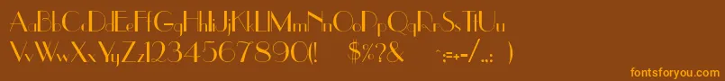 Uppereastside Font – Orange Fonts on Brown Background