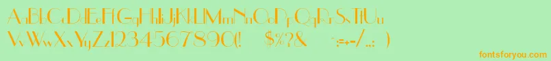 Uppereastside Font – Orange Fonts on Green Background