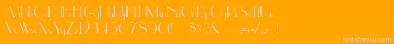 Uppereastside Font – Pink Fonts on Orange Background