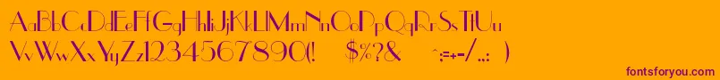 Uppereastside Font – Purple Fonts on Orange Background